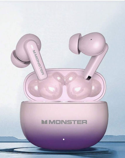 Monster Aura Fit XT02 In-ear Bluetooth Handsfree Earphones with Charging Case Pink