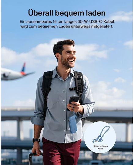 Belkin Power Bank 20000mAh 20W with USB-A Port and 2 USB-C Power Delivery Ports Blue view 7