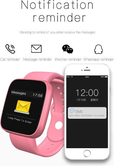 B9 Smartwatch with Heart Rate Monitor (Pink) vue 6