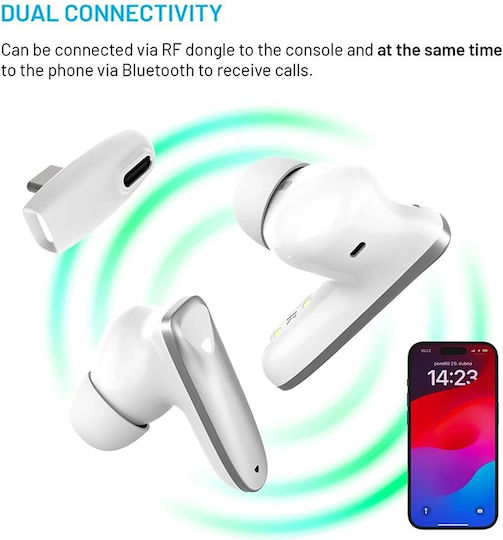 Fixed Game Pods In-ear Bluetooth Handsfree Earphones with Sweat Resistance and Charging Case White view 5