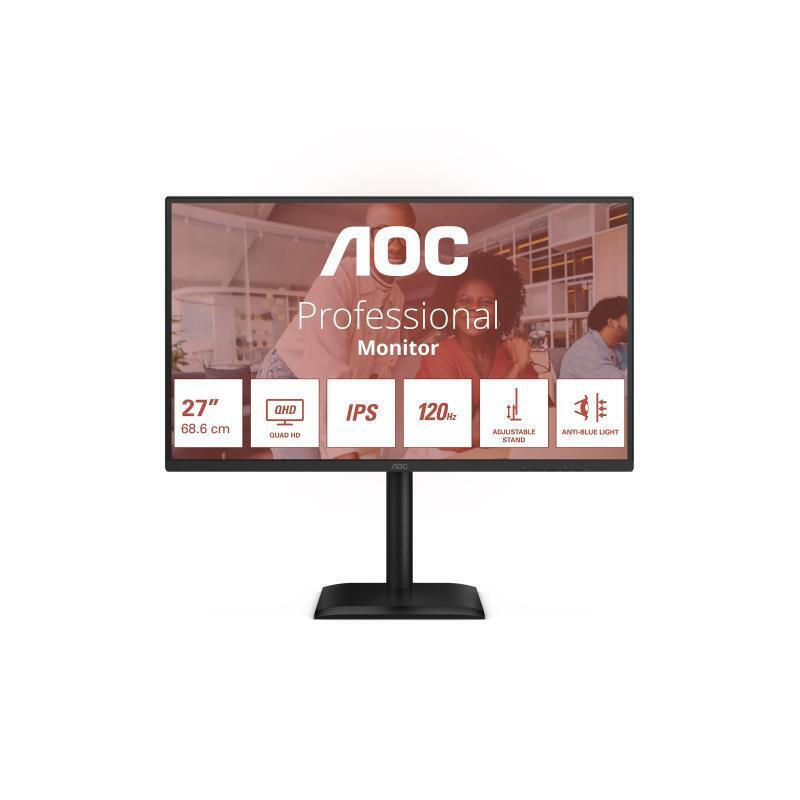 AOC Q27E4U Monitor 27" QHD 2560x1440 view 1