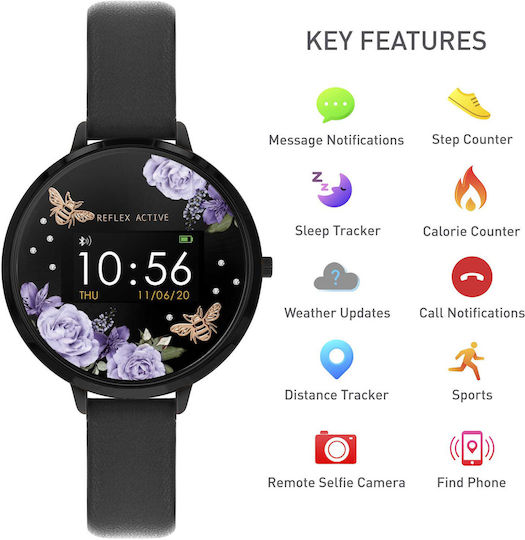 Reflex Active Series 03 38mm Smartwatch with Heart Rate Monitor (Black)