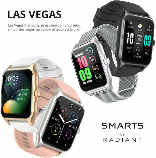 Radiant Las Vegas Premium 2 Smartwatch with Heart Rate Monitor (Black) view 4