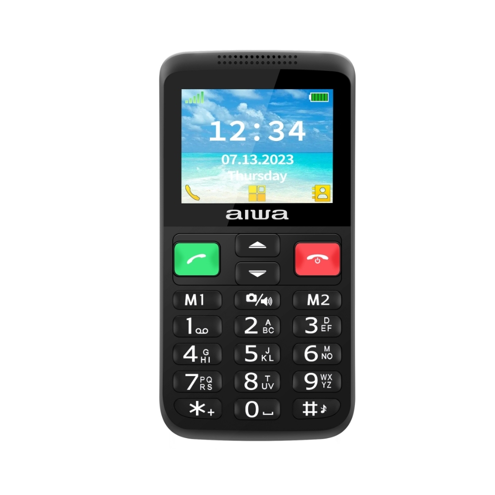 Aiwa FPH-S200 Dual SIM Mobile with Large Buttons Black view 1