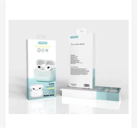 Treqa BT-400Pro Earbud Bluetooth Handsfree Earphones with Charging Case White view 3