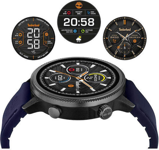 Timberland Digital Watch Battery with Blue Rubber Strap view 6