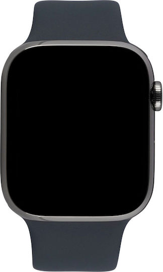 Apple Watch Series 8 Cellular Stainless Steel 45mm Waterproof with eSIM and Heart Rate Monitor (Graphite with Midnight Sport Band) view 5