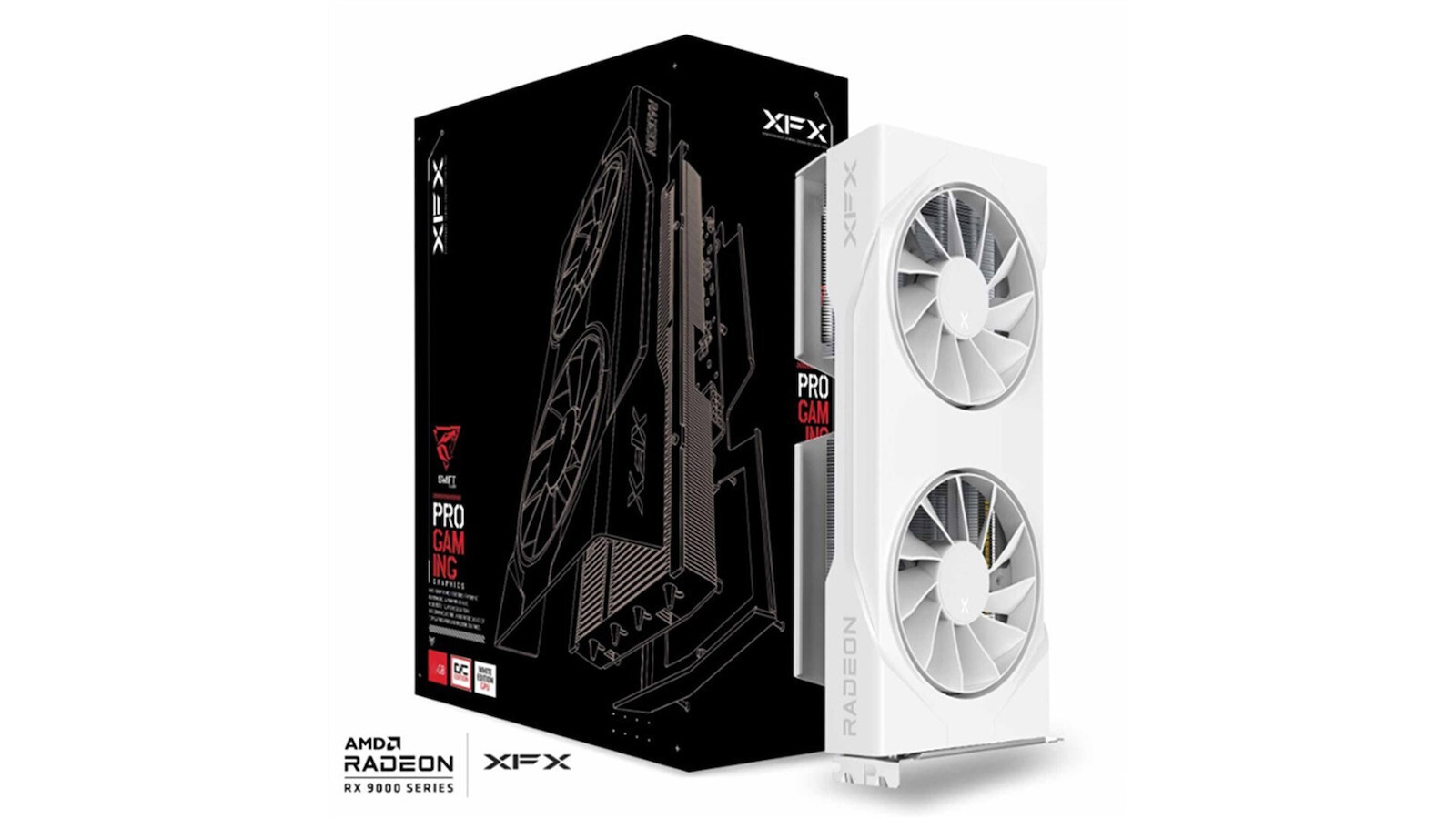 XFX Radeon RX 9060 XT 8GB GDDR6 Swift OC White Gaming Edition Graphics Card RX-96TSW8GWQ