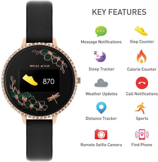 Reflex Active Series 03 38mm Smartwatch with Heart Rate Monitor (Emerald Dragonfly) view 2