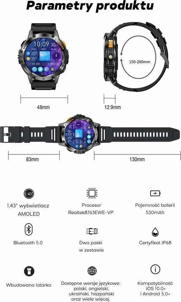 Smartwatch Gravity Men's Watch Smartwatch Gt22-5 vista 7