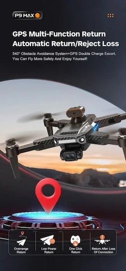 P9 Garbon Drone 5G with Camera and Controller view 3