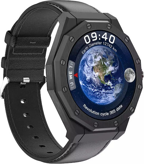 Kiano Elegance 46mm Smartwatch with Heart Rate Monitor (Black) view 2