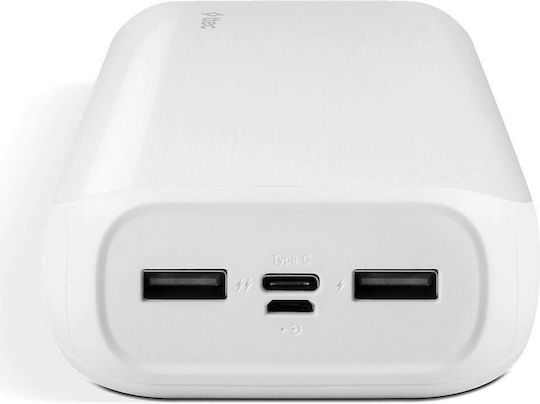 TTEC ReCharger Ultra Power Bank 30000mAh 10.5W with 2 USB-A Ports and USB-C Port White vue 4
