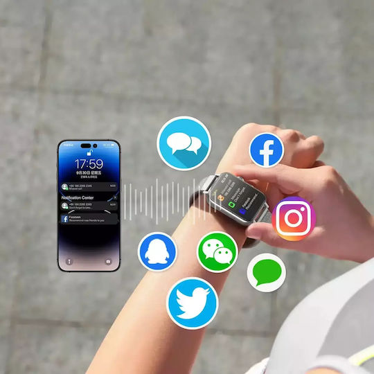 Joyroom JR-FT5 Smartwatch with Heart Rate Monitor (Silver) vista 7