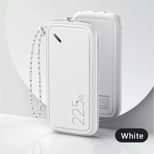 Usams CD151 Power Bank 10000mAh 22.5W with 3 USB-A Ports Quick Charge 3.0 White vista 2