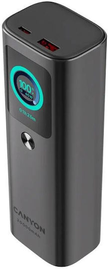 Canyon OnPower 265 20000mAh 165W with USB-A Port and USB-C Port Power Delivery Quick Charge 2.0 Quick Charge 3.0 Black