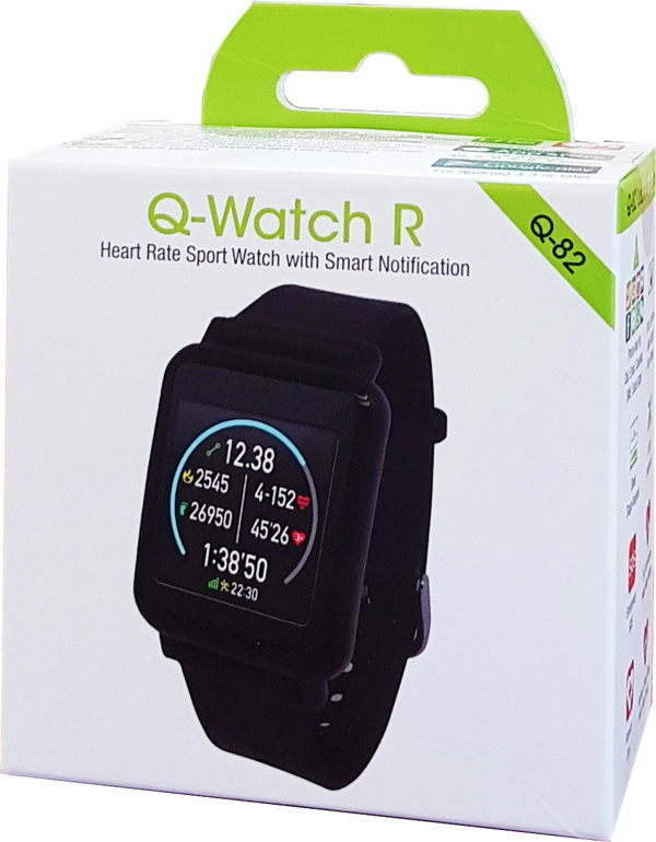 Mobile Action Q-82 Smartwatch with Heart Rate Monitor (Black) view 2