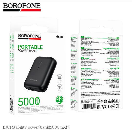 Borofone BJ81 Power Bank 5000mAh 18.5W with USB-A Port Black view 4