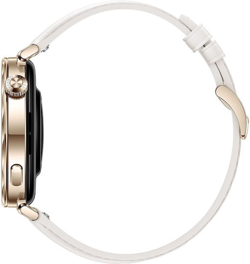 Huawei Watch GT 5 41mm Waterproof with Heart Rate Monitor (White Leather Strap) view 5