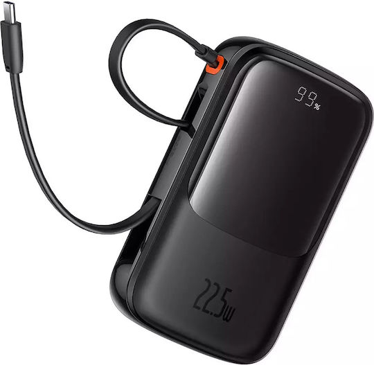 Baseus Qpow Pro+ Power Bank 10000mAh 22.5W with USB-A Port and USB-C Port Power Delivery Black Ansicht 3