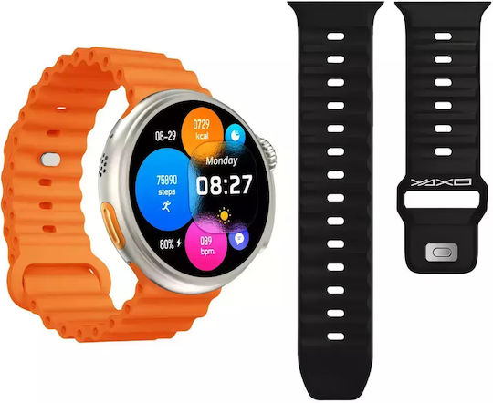Yaxo Oxnard 50mm Smartwatch with Heart Rate Monitor (Orange)
