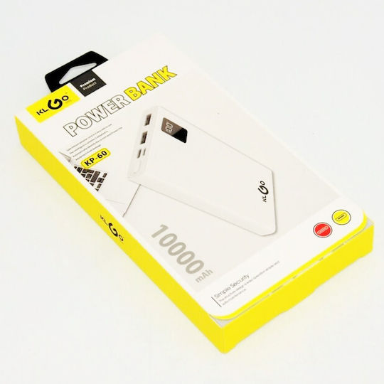 KLGO KP-60 Power Bank 10000mAh with 2 USB-A Ports White view 5