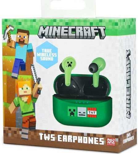 OTL Minecraft In-ear Bluetooth Handsfree Earphones with Charging Case Green Ansicht 5