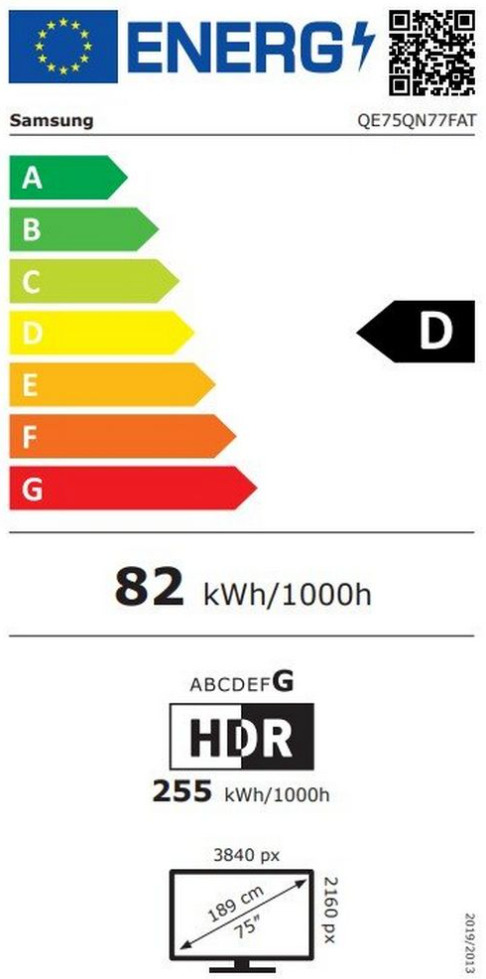 Samsung Smart Television 75" 4K UHD LED Neo QN77F HDR (2025) view 2