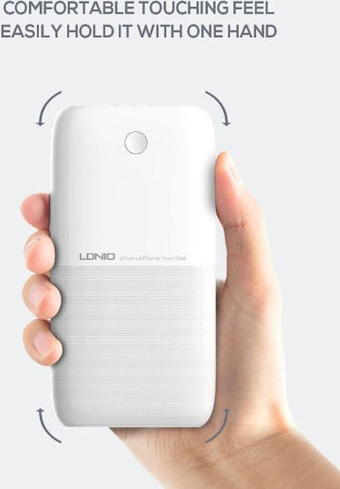 Ldnio PR1009 Power Bank 10000mAh with 2 USB-A Ports White vue 5