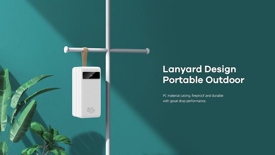 Remax RPP-266 Power Bank 80000mAh 22.5W with 4 USB-A Ports and USB-C Port Power Delivery / Quick Charge 3.0 White vista 7
