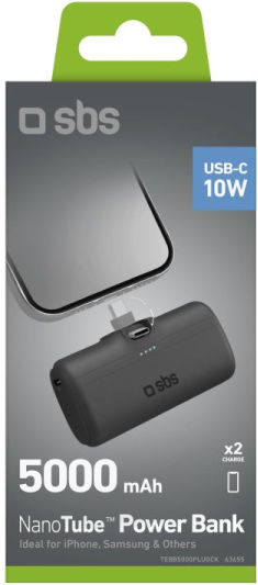 SBS BB5000PLUGCK Power Bank 5000mAh 12W Black view 2