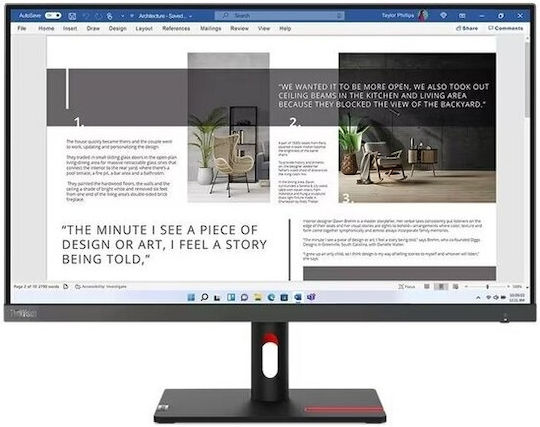 Lenovo ThinkVision S27i-30 IPS Monitor 27" FHD 1920x1080 with Response Time 6ms GTG