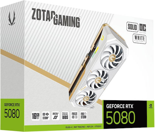 Zotac GeForce RTX 5080 16GB GDDR7 Solid OC White Graphics Card view 8