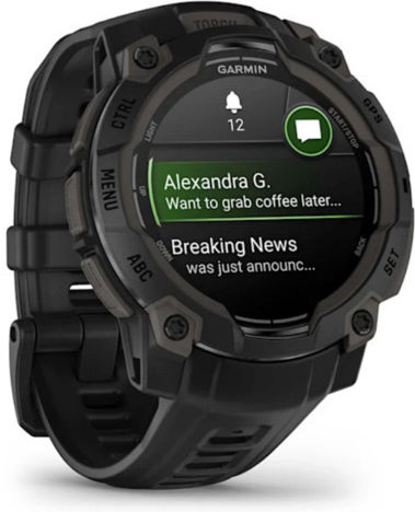 Garmin Instinct 3 AMOLED Aluminium 45mm Waterproof Smartwatch with Heart Rate Monitor (Black with Black Band) vue 4