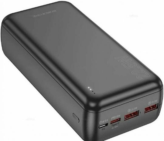 Borofone BJ38B Power Bank 30000mAh 22.5W with 2 USB-A Ports and USB-C Port Power Delivery / Quick Charge 3.0 Black