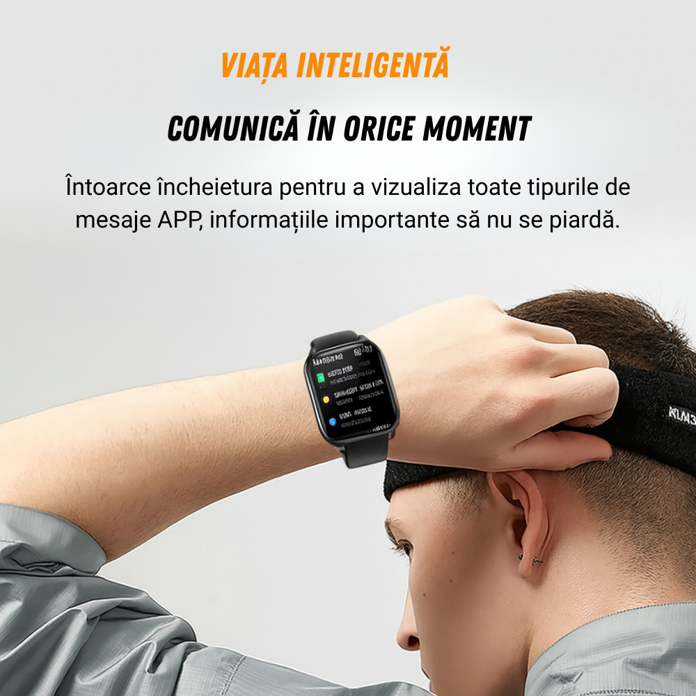 VortexIQ Smartwatch with Heart Rate Sensor Black Large view 9