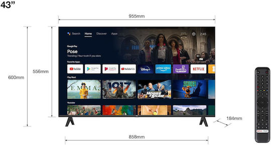 TCL Smart Television 43" HD Ready LED 43S5400A HDR (2023) view 2