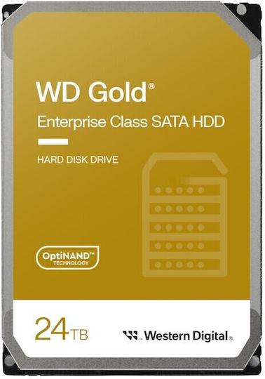 Western Digital Gold Enterprise Class 24TB HDD Hard Drive 3.5" SATA III 7200rpm with 512MB Cache for Server / Recorder WD241KRYZ vue 3