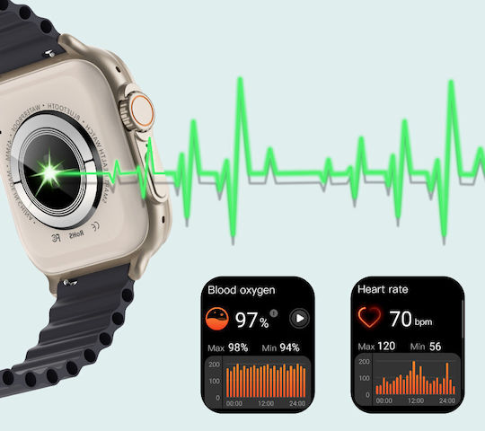 Rubicon RNCF17 42mm Smartwatch with Heart Rate Monitor (Orange) view 6