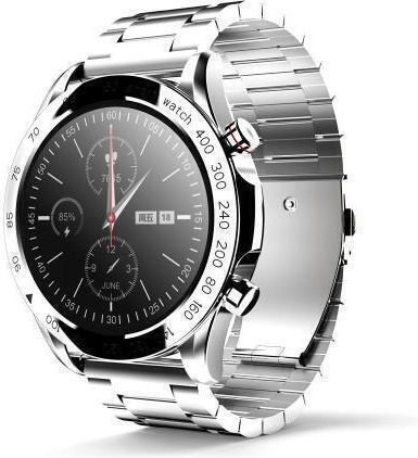 HiFuture FutureGo Pro Stainless Steel 46mm Waterproof Smartwatch with Heart Rate Monitor (Silver) view 1