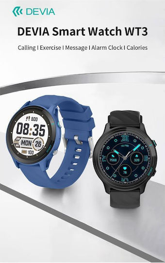 Devia WT3 Smartwatch with Heart Rate Monitor (Black) view 2