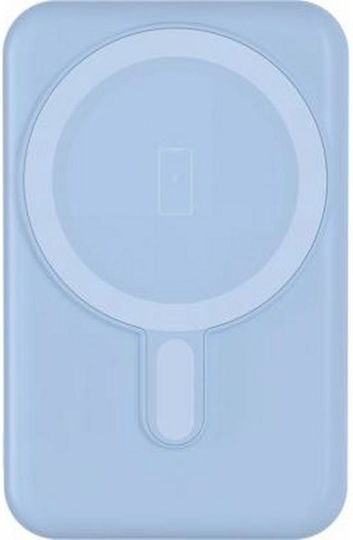 BigBen Connected MagSafe Power Bank 5000mAh 10W with USB-A Port and USB-C Port Blue view 1
