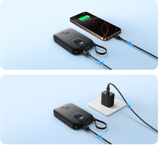 Joyroom JR-PBF18 Power Bank 10000mAh 22.5W with USB-A Port and USB-C Port Black vue 9
