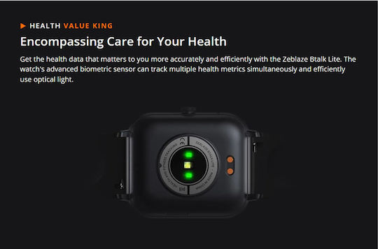 Zeblaze Btalk Lite Smartwatch with Heart Rate Monitor (Black) vista 5