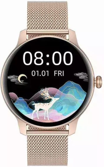 Oromed Oro Lady Stainless Steel 43mm Smartwatch with Heart Rate Monitor (Gold) view 2