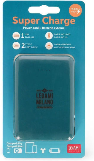 Legami Milano POW0034 Power Bank 5000mAh Blue view 4