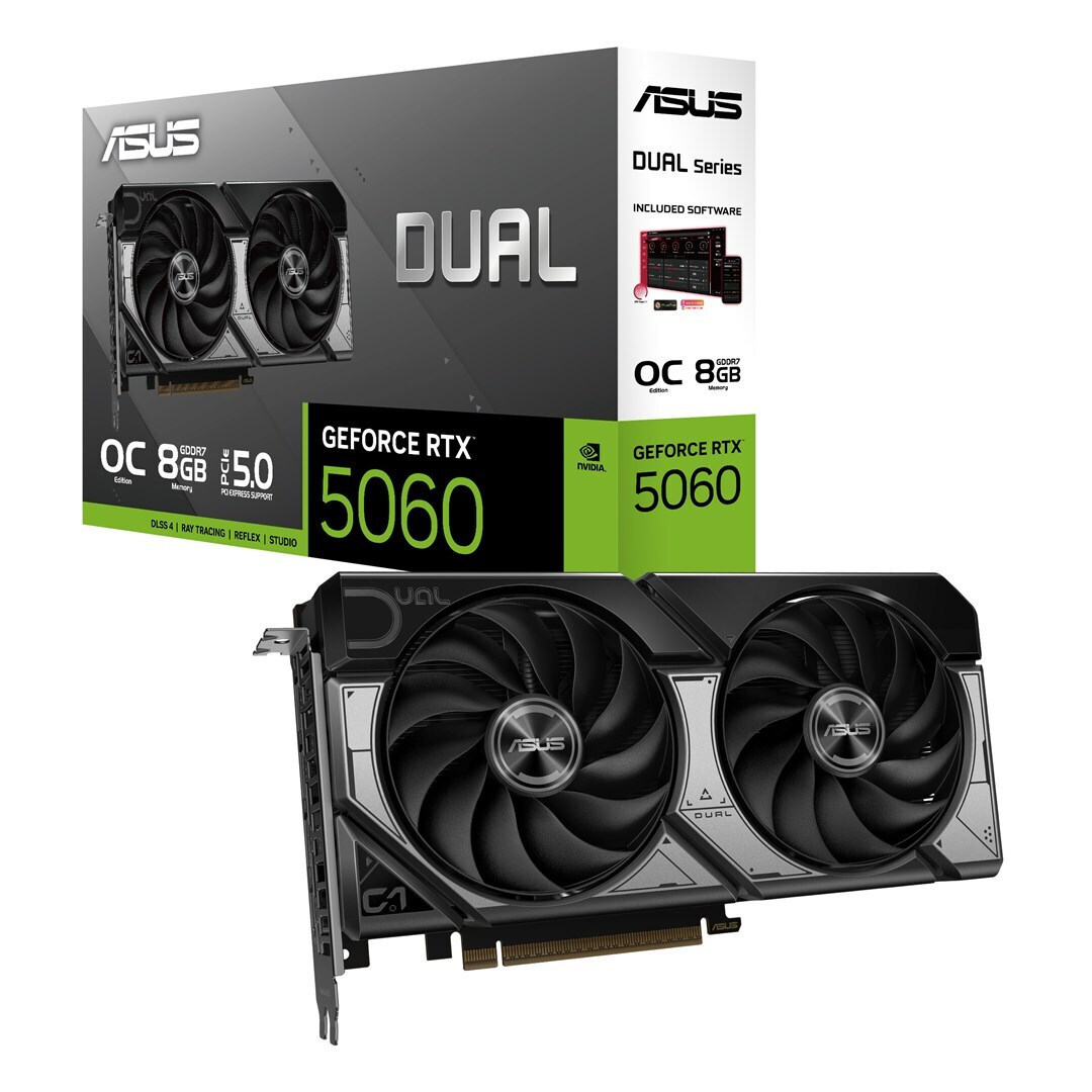 Asus GeForce RTX 5060 8GB GDDR7 Dual OC Graphics Card 90YV0N12-M0NA00