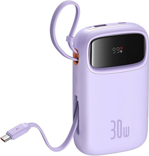Baseus QPow 2 Power Bank 10000mAh 30W with USB-A Port and USB-C Port Purple view 5