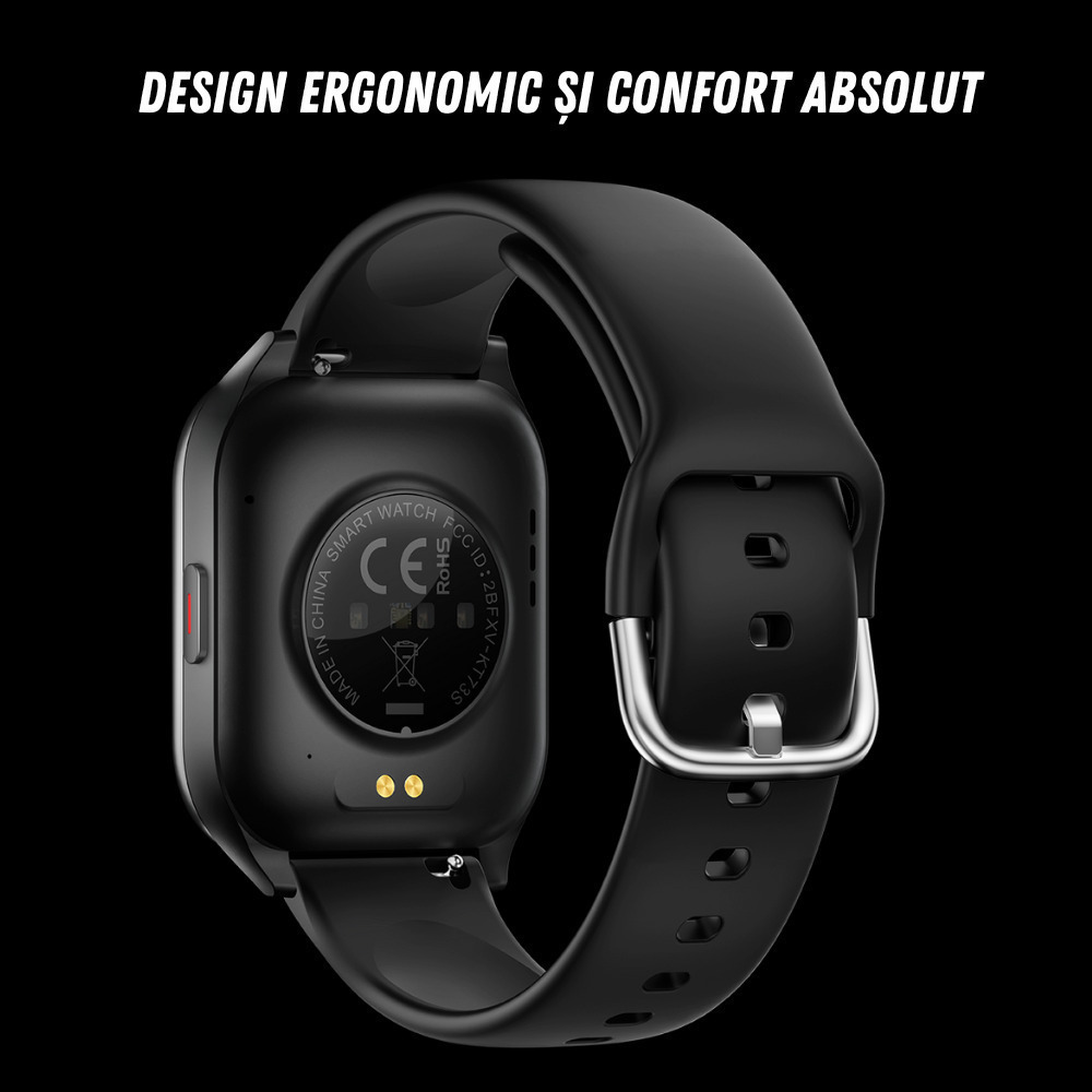 VortexIQ Smartwatch with Heart Rate Sensor Black Large view 6