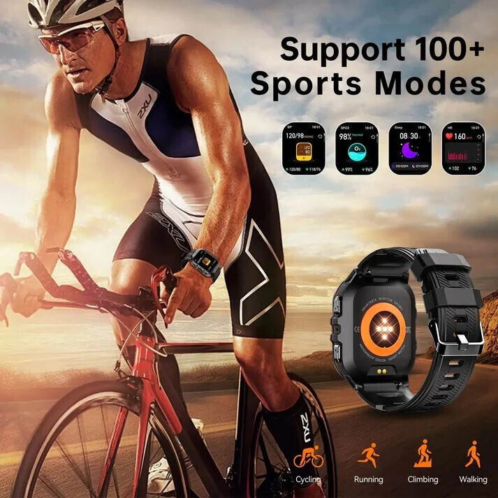 Oukitel V5 Smartwatch with Heart Rate Monitor Black view 3